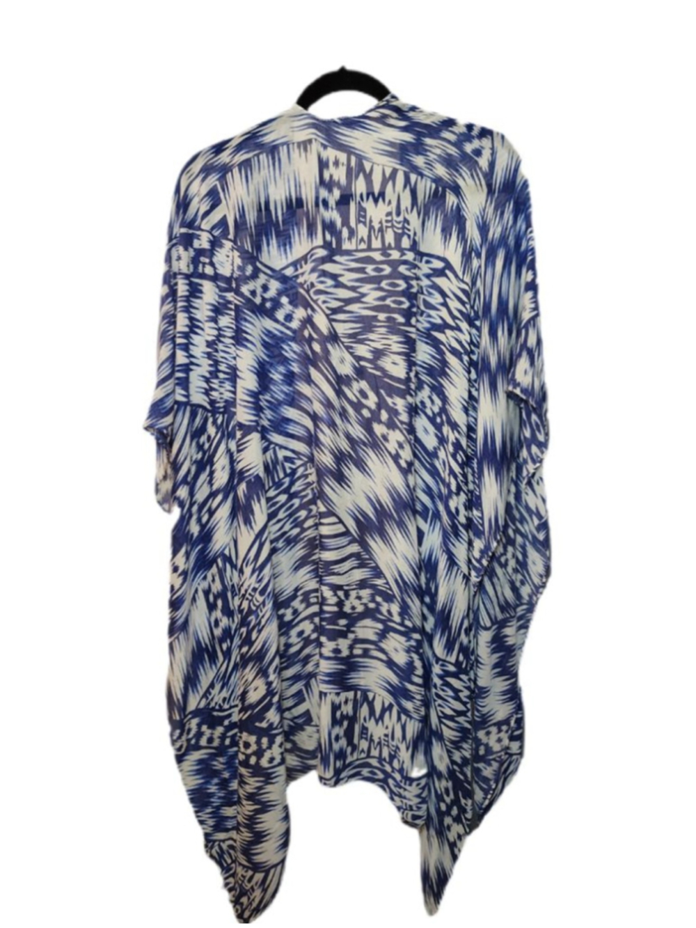 Michael Stars Blue White Ikat Scarf Sarong Swimsuit Cover-Up OS Resort Beach - Picture 4 of 7